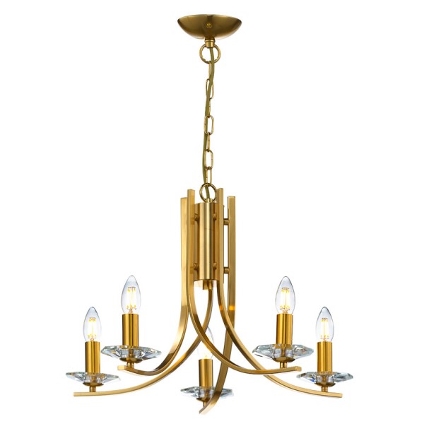 (image for) 5 Light Chandelier - Matt Brass